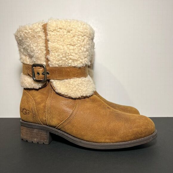 Womens UGG Blayre II Brown Leather Boots / Size 6.5 - Picture 1 of 8